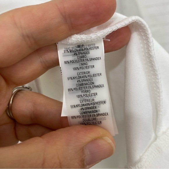 Guess Size 12 White Tulip Hem High Low Midi Dress Sleeveless Midi Wrap Skirt NEW - Picture 15 of 15